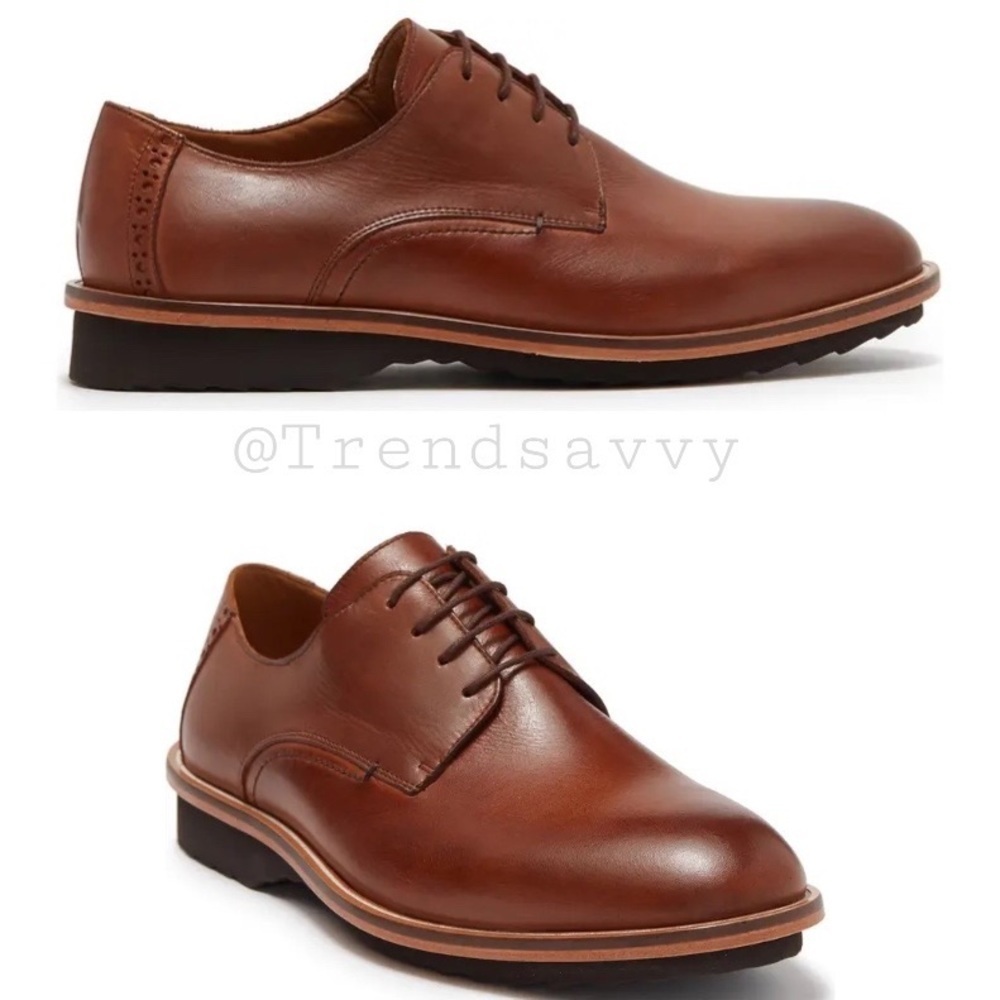 Donald J. Pliner Men’s Leather Lace Up Derby Shoes Whiskey Size 10 M NWT